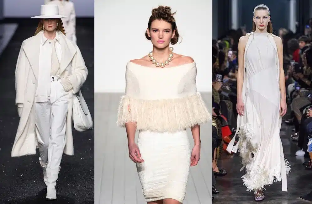 abiti bianchi eleganti moda tendenze inverno 2019-2020