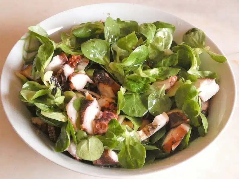 insalata polpo verdure crude e cotte