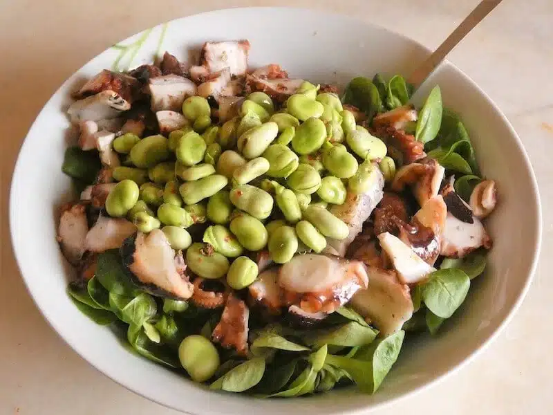insalsta polpo verdure primavera