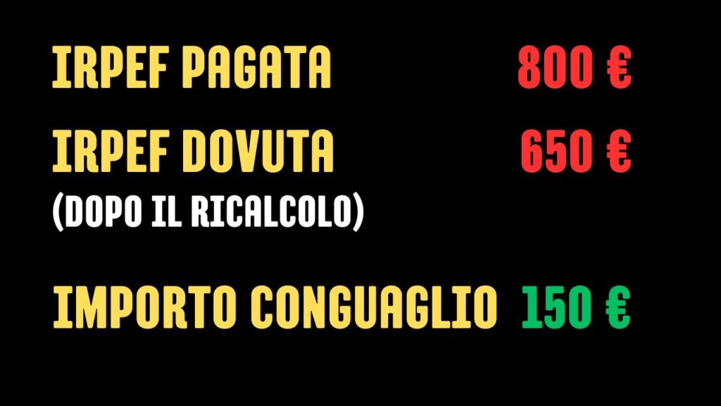 Conguaglio pensioni esempio