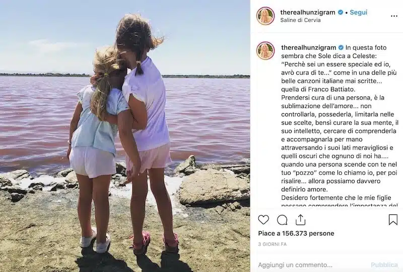 hunziker post Instagram ramazzotti