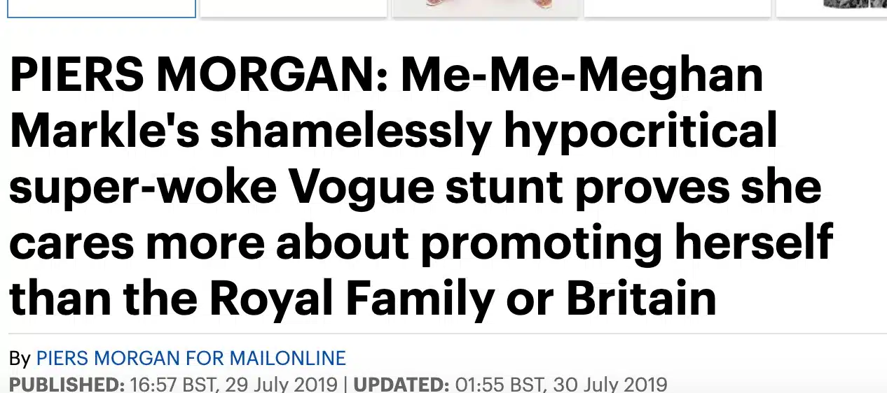 daily mail meghan markle vogue