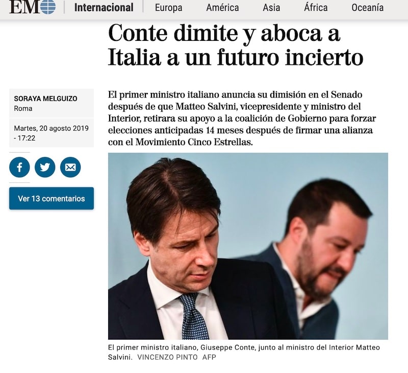 el mundo crisi governo Italia