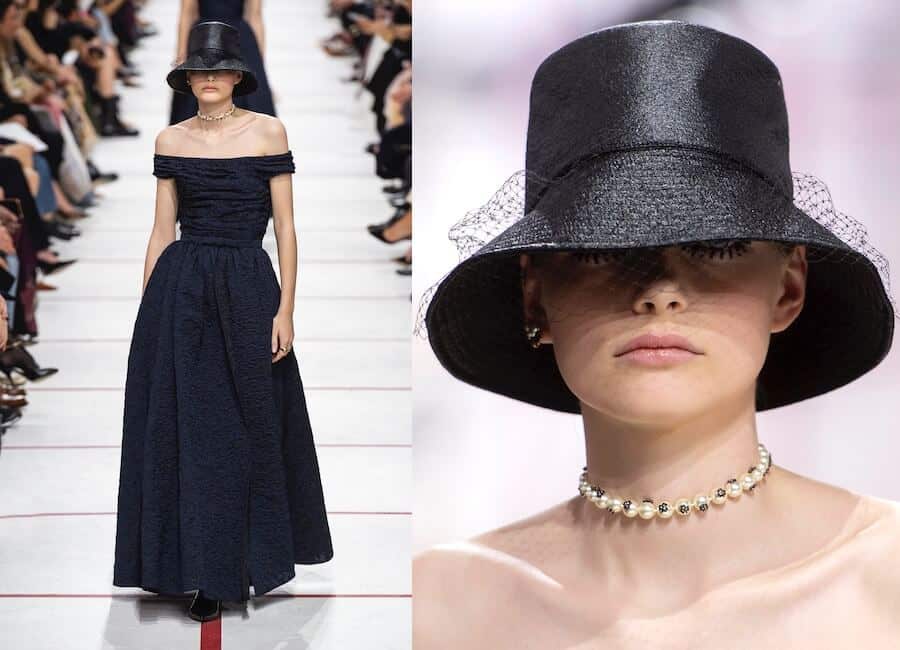 abito da sera collana dior inverno 2019 2020