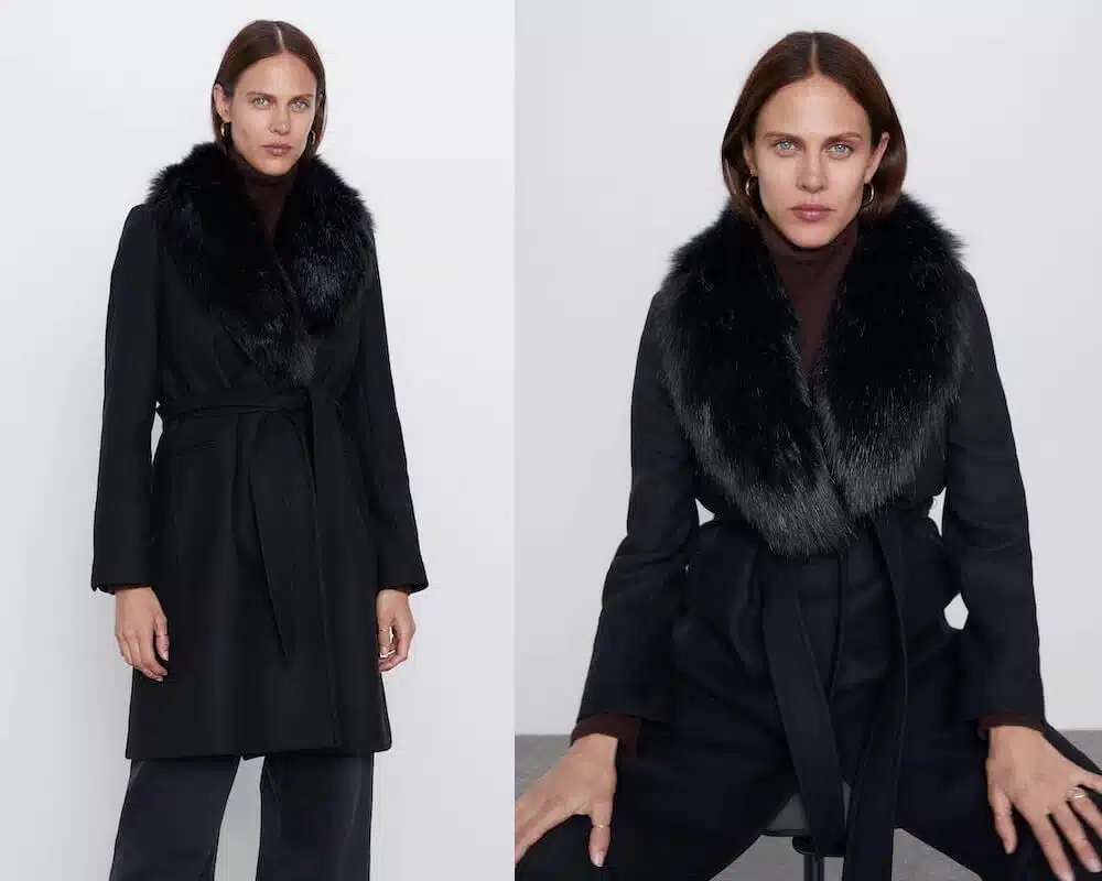 cappotto zara con collo pelliccia inverno 2019 2020