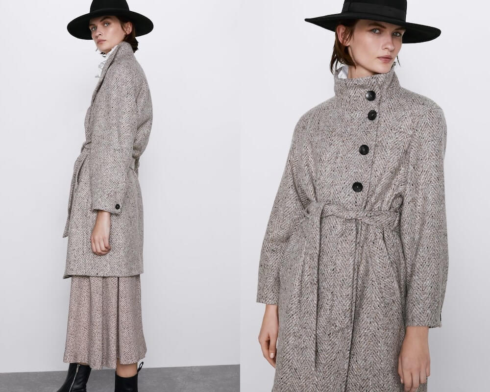 cappotto zara donna con collo alto inverno 2019