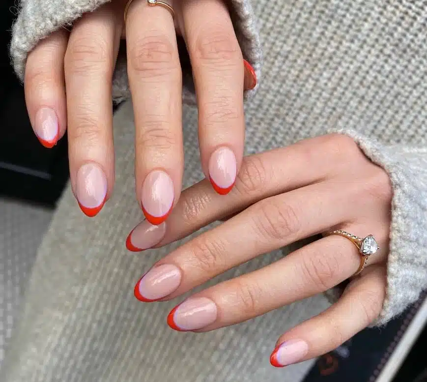 french manicure nude rosse 2023