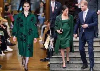 meghan markle cappotto verde erdem