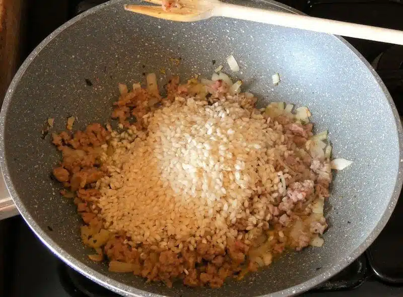 risotto funghi salsiccia foto 2