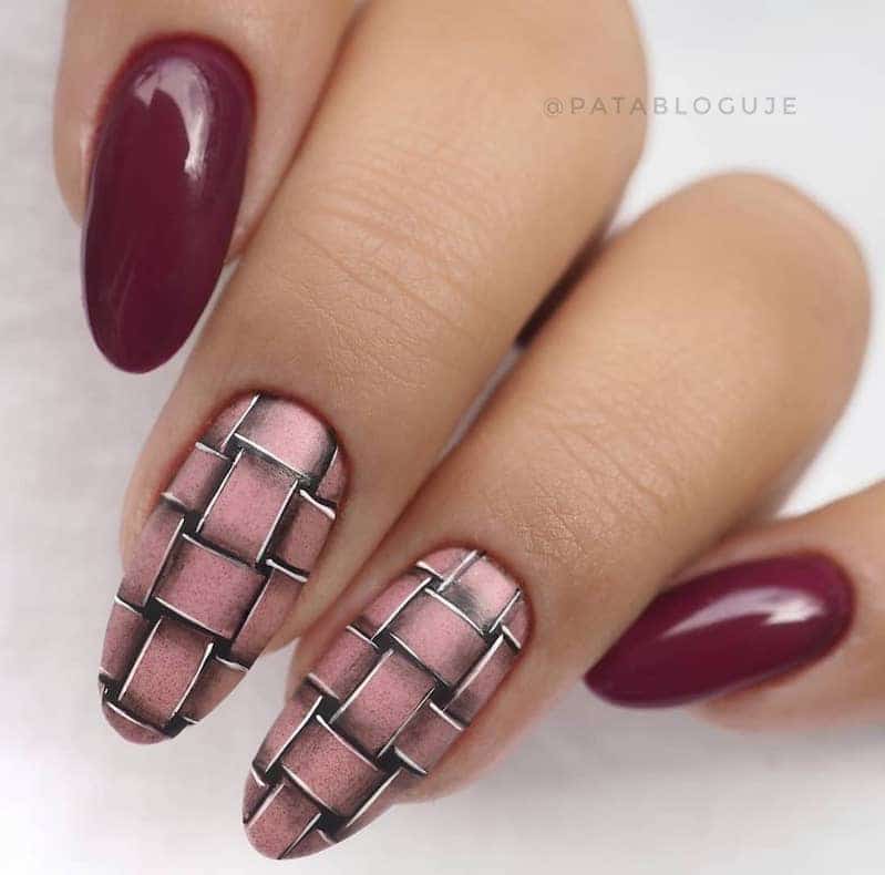 unghie gel rosa rosse nail art inverno 2019-2020