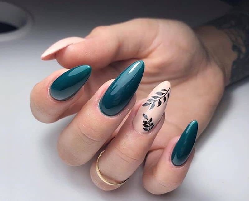 unghie gel verdi nail art autunno 2019