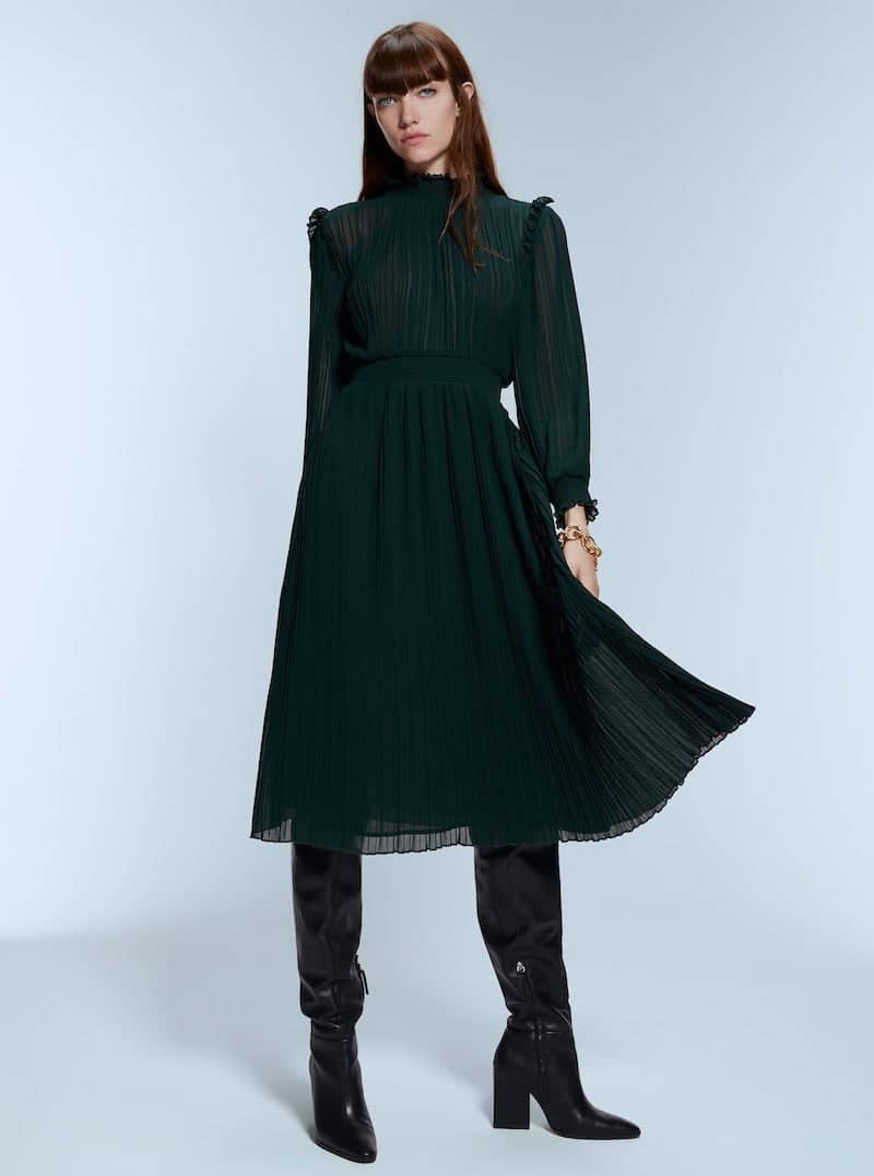vestito verde zara inverno 2019 catalogo