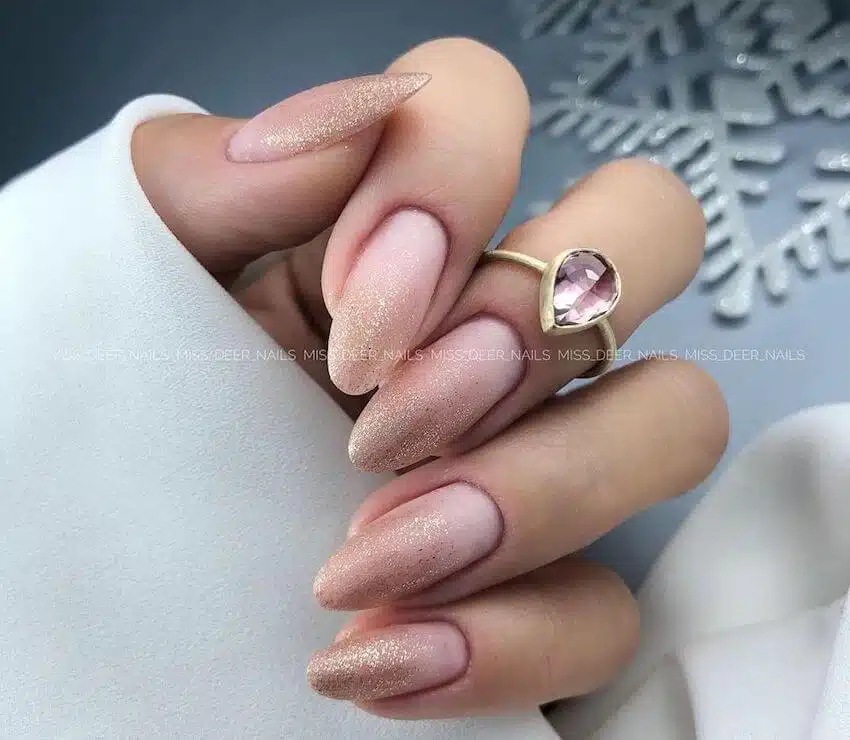 Unghie natalizie matt glitter 2019