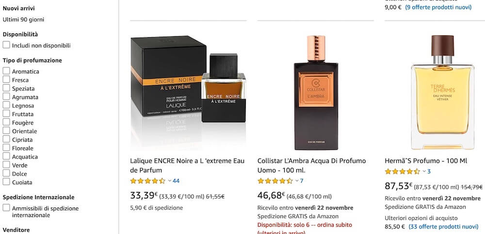 profumi offerta amazon