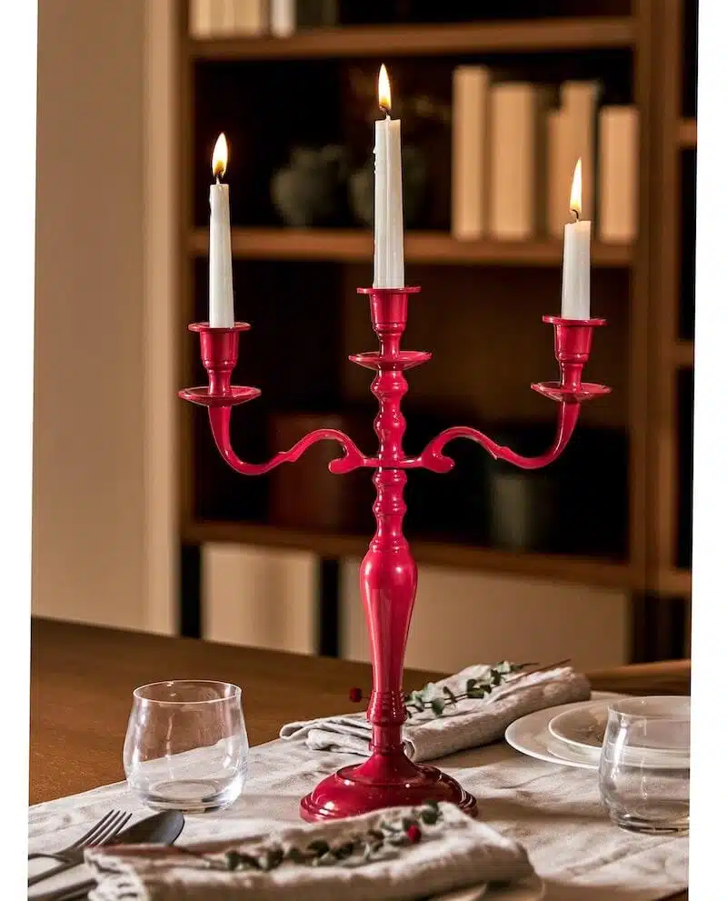 candelabro rosso Natale 2019 zara home