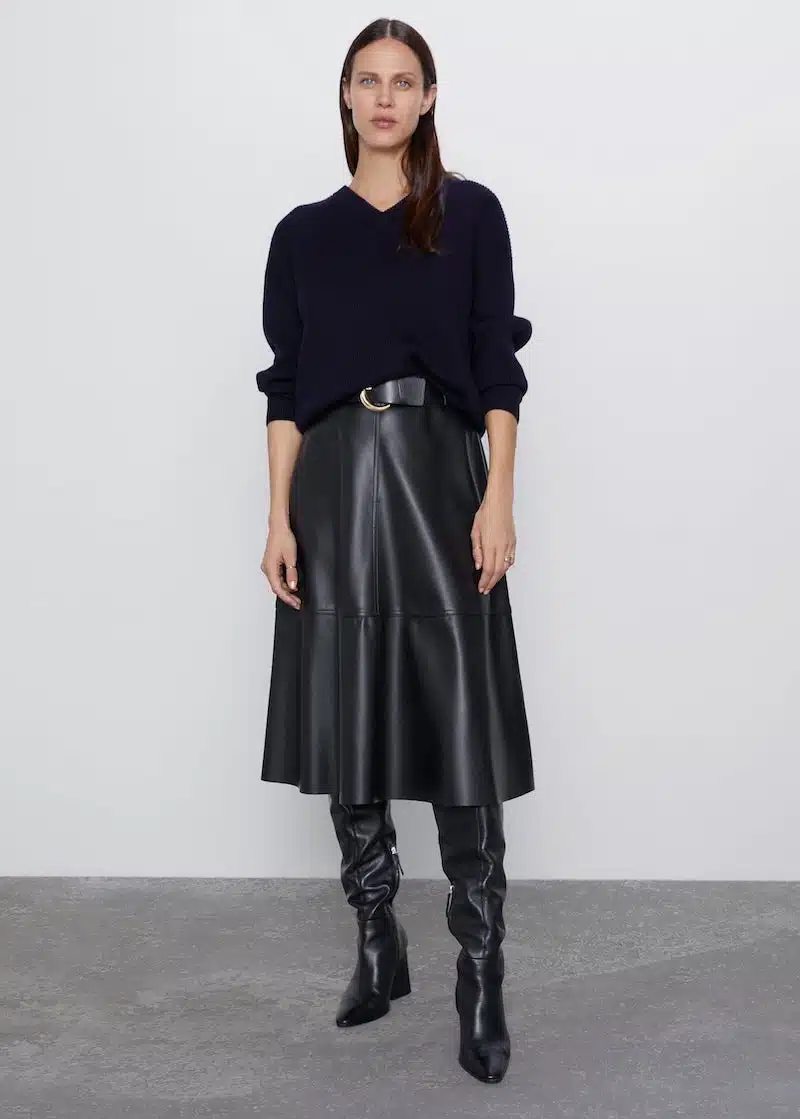 gonna in pelle zara autunno 2019
