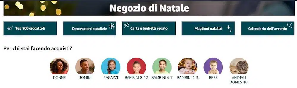 negozio di natale amazon