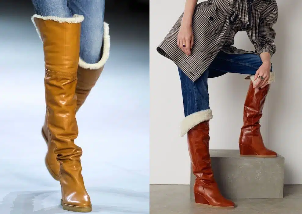 stivali alti con zeppa inverno 2019 2020