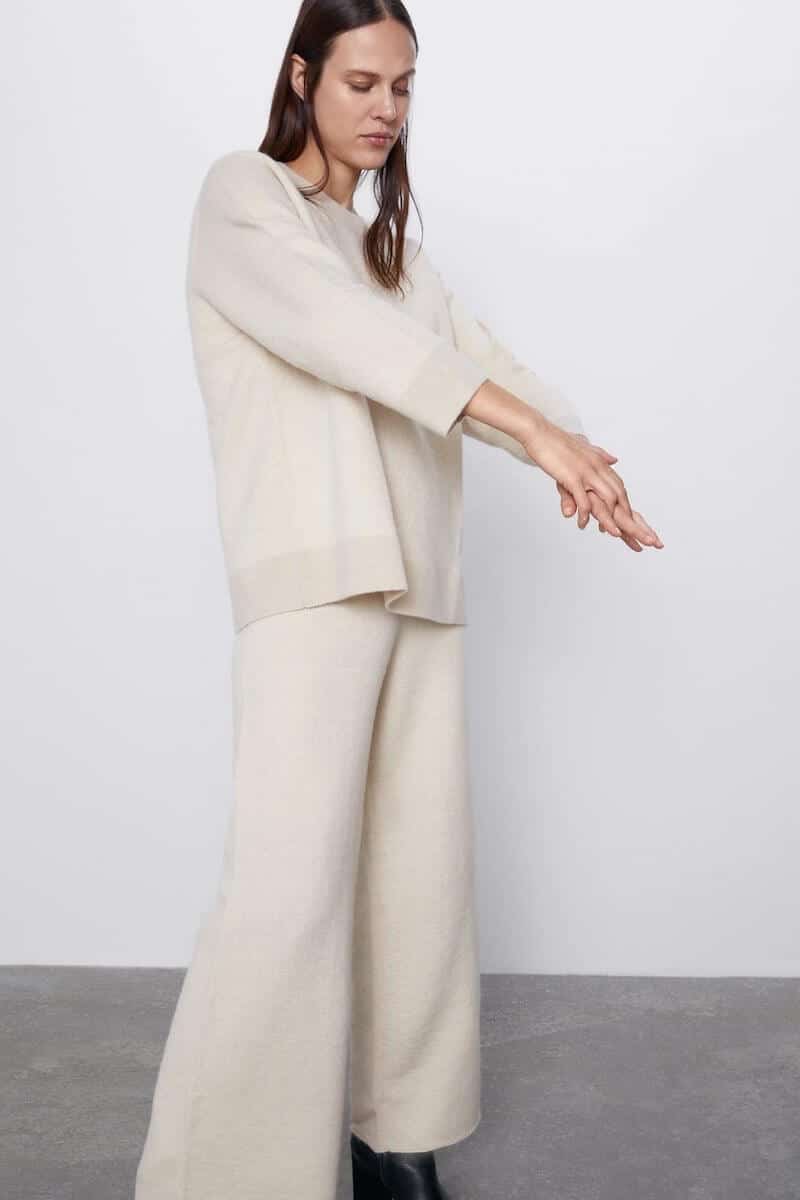 pantaloni palazzo maglia zara inverno 2019 2020