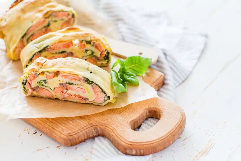 strudel salmone e spinaci
