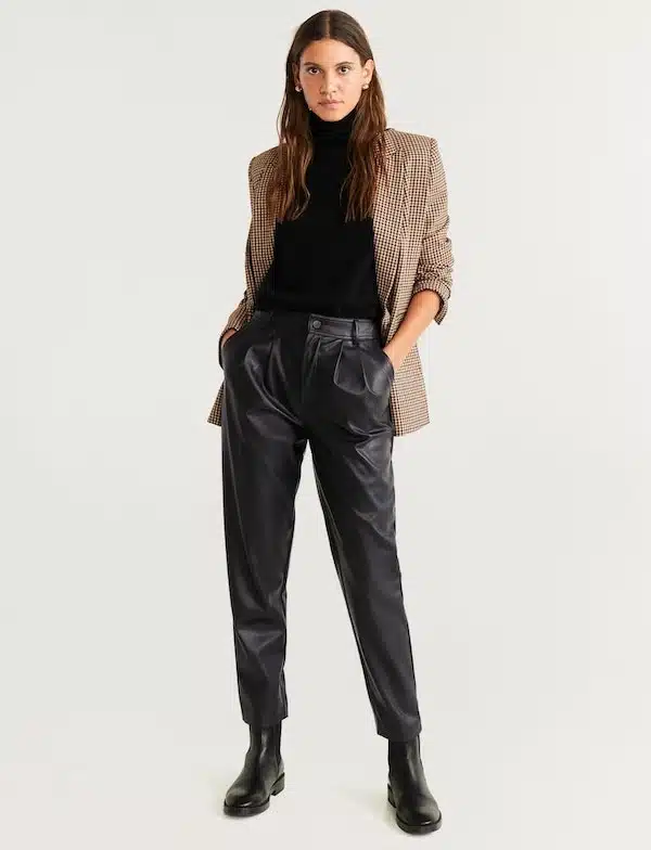 mango saldi 2020 pantaloni pelle-