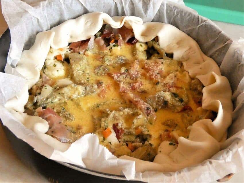 torta rustica carciofi -preparazione