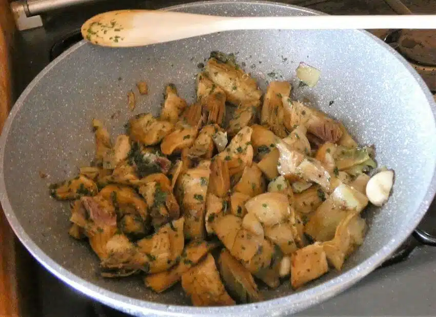 cottura carciofi in padella