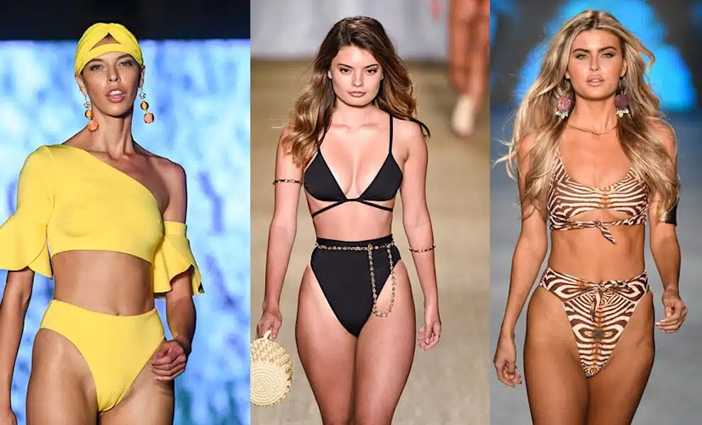Bikini slip sgambato a vita alta estate 2020