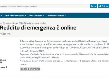 reddito emergenza Inps