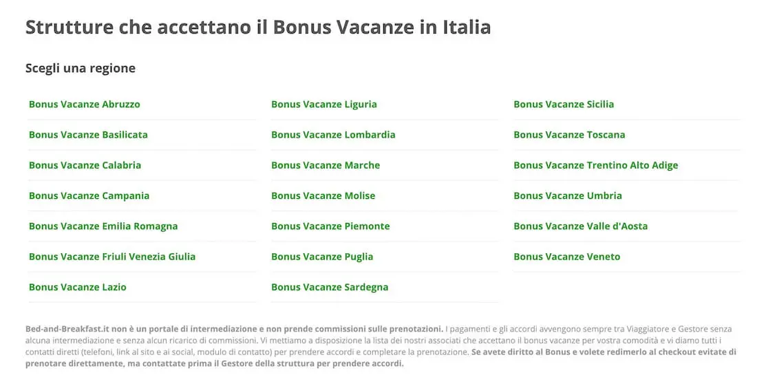 Bed and Brekfast Italia