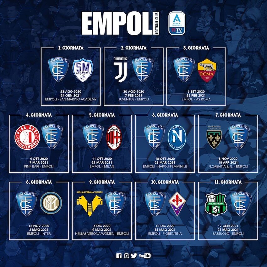 calendario serie a 2020 2021 empoli ladies