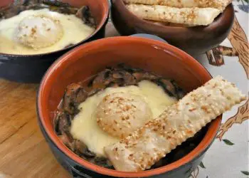 funghi champignon al forno con mozzarella
