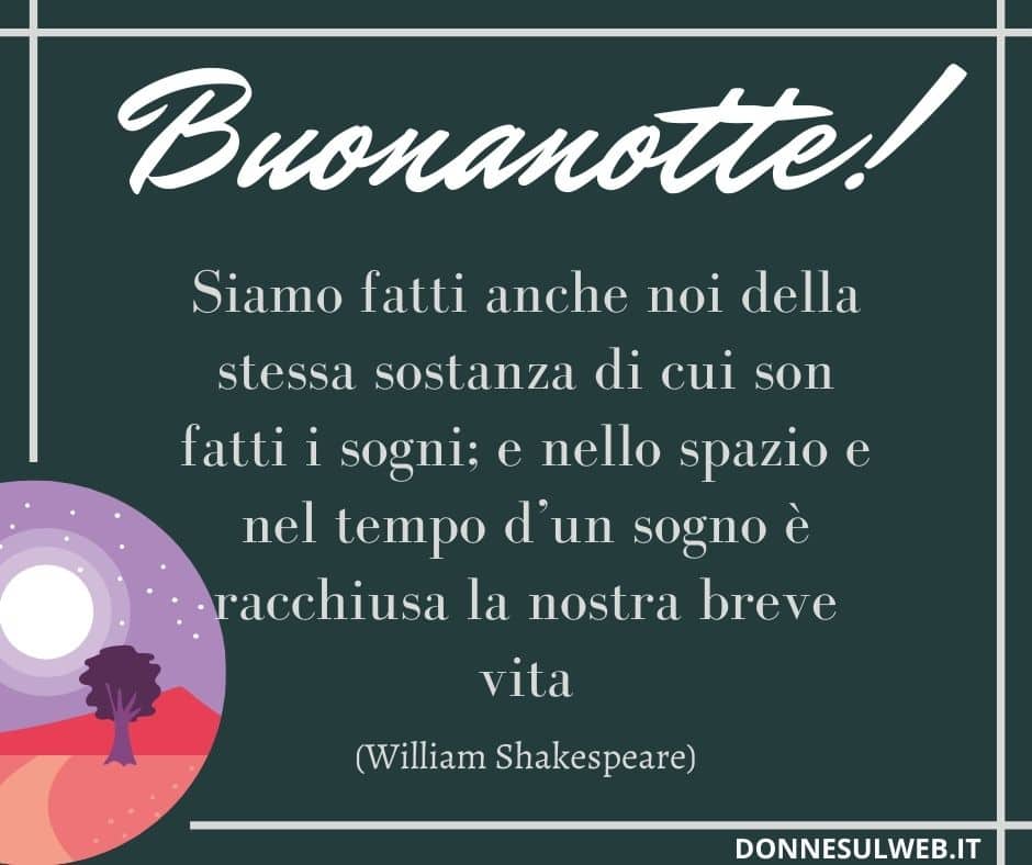 frase buona notte shakespeare