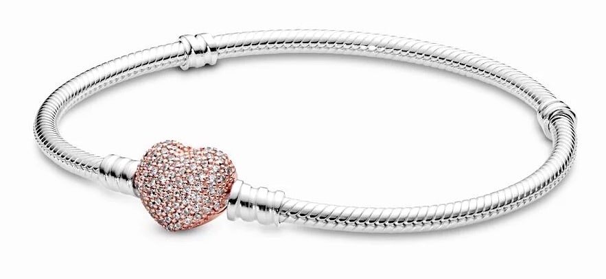 pandora bracciale rigido moments-cuore pave