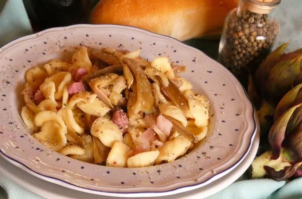 pasta carciofi e guanciale ricetta