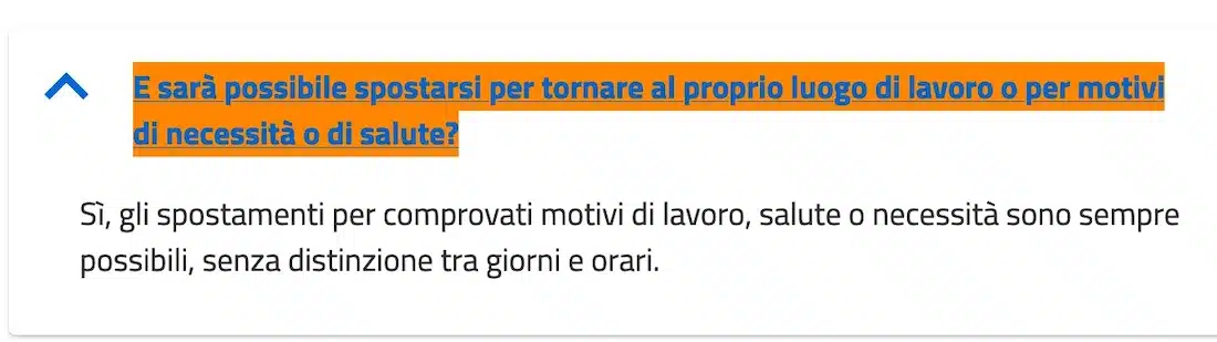 faq governo spostamenti