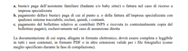 Bonus baby sitter Liguria documenti da presentare
