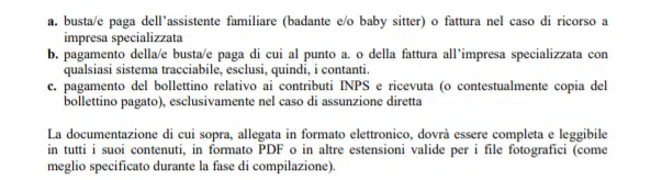 Bonus baby sitter Liguria documenti da presentare
