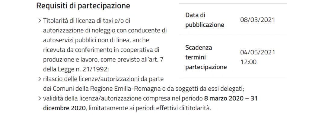 Beneficiari contributi attività regione Emilia Romagna