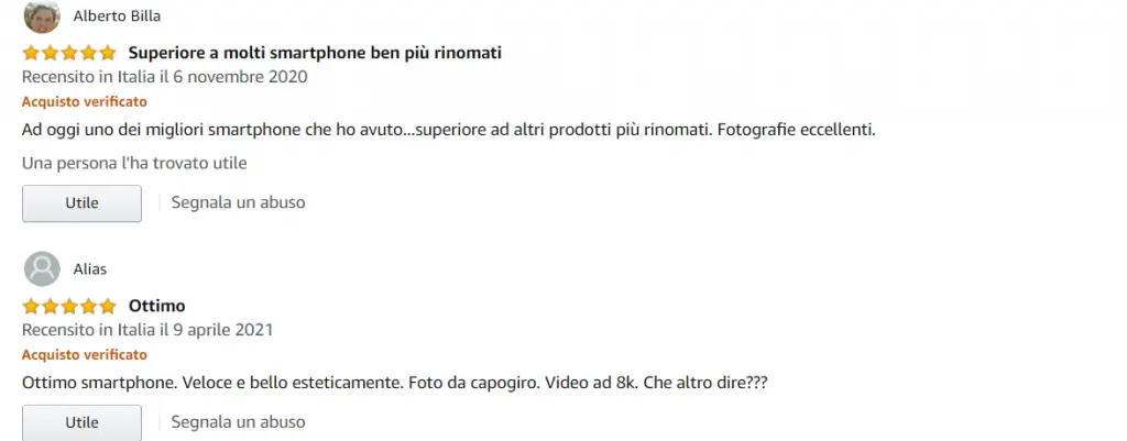 recensioni Xiaomi Mi 10 utenti Amazon
