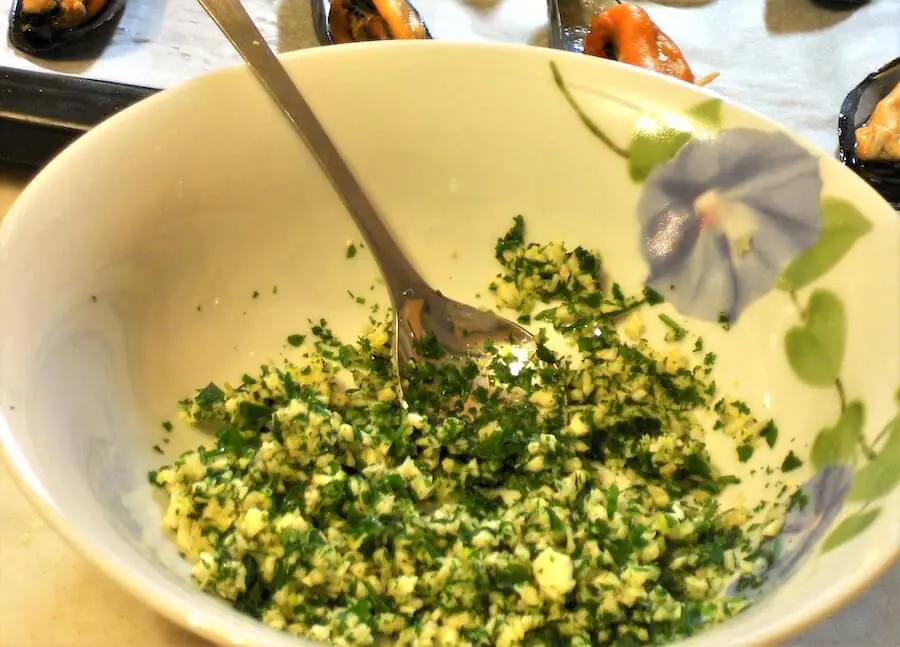 ripieno per cozze gratinate