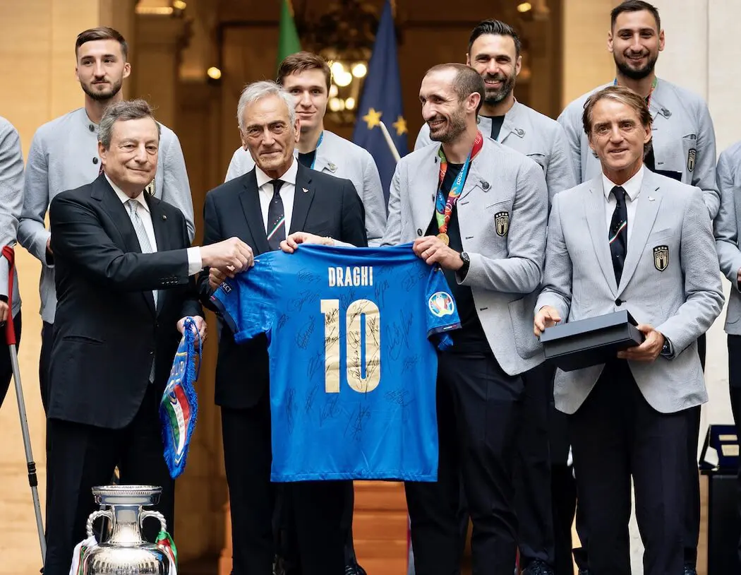 Nazionale Italia Draghi cerimonia
