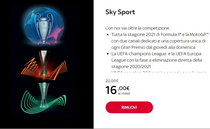 prezzo sky sport