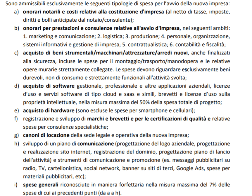 spese ammissibili contributi imprese Lombardia 2021