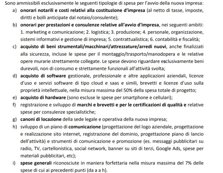 spese ammissibili contributi imprese Lombardia 2021