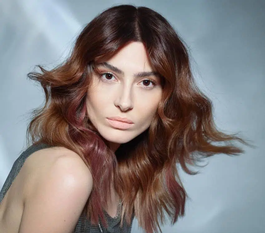 capelli castani 2022 sfumature rose gold
