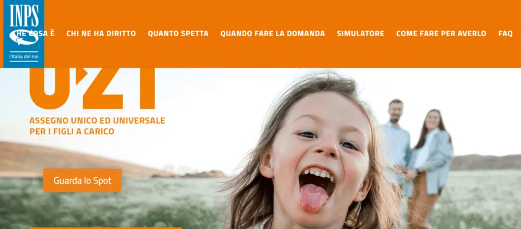 Sito Inps assegno unico