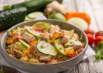 insalata di pollo con cous cous verdure