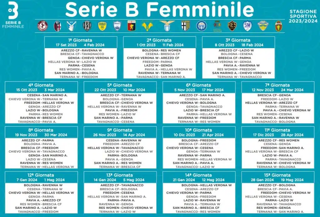Calendario serie b femminile 2023-24