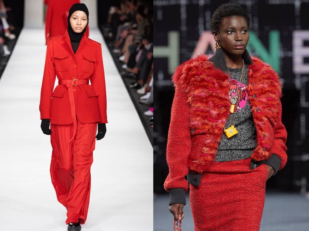 vestiti rossi moda inverno 2022-2023